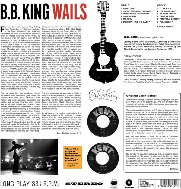 B.B. King - B.B. King Wails 180 Gram + 2 Bonus Tracks