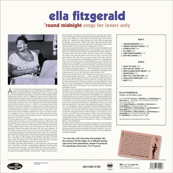 Ella Fitzgerald - ´Round Midnight - Songs For Lovers Only (Limited)