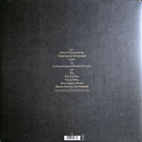 coldplay-viva-la-vida-clear-back Coldplay – Viva la Vida or Death and All His Friends (Clear EcoRecord Vinyl LP)